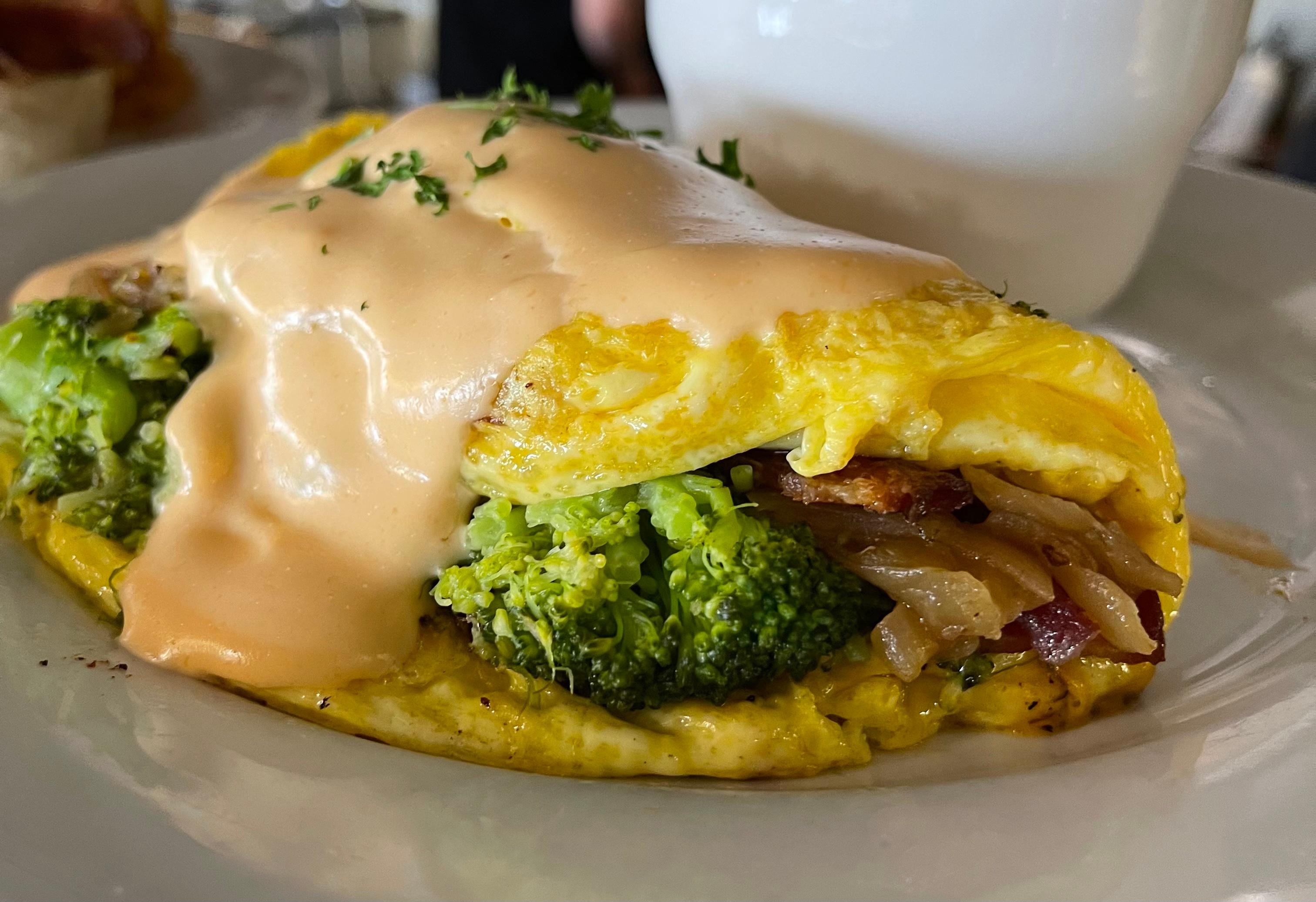BROCCOLI CHEDDAR OMELET.
