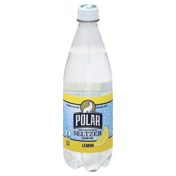 Polar Seltzer Lemon Sparkling Water, 20 Oz Bottle.
