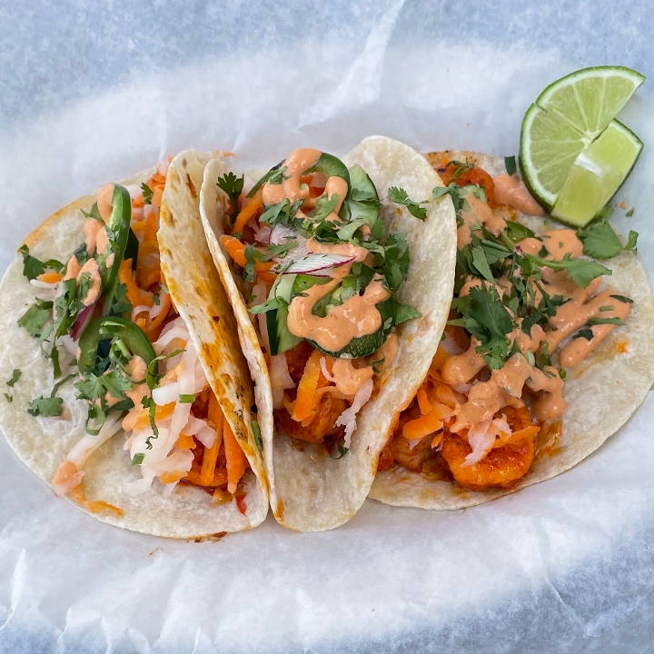 Gulf Shrimp Bánh Mì Tacos.