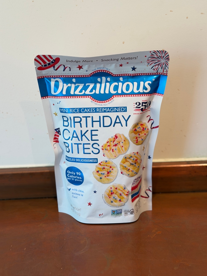Gluten Free Drizzilicious Mini Birthday Cake Bites.