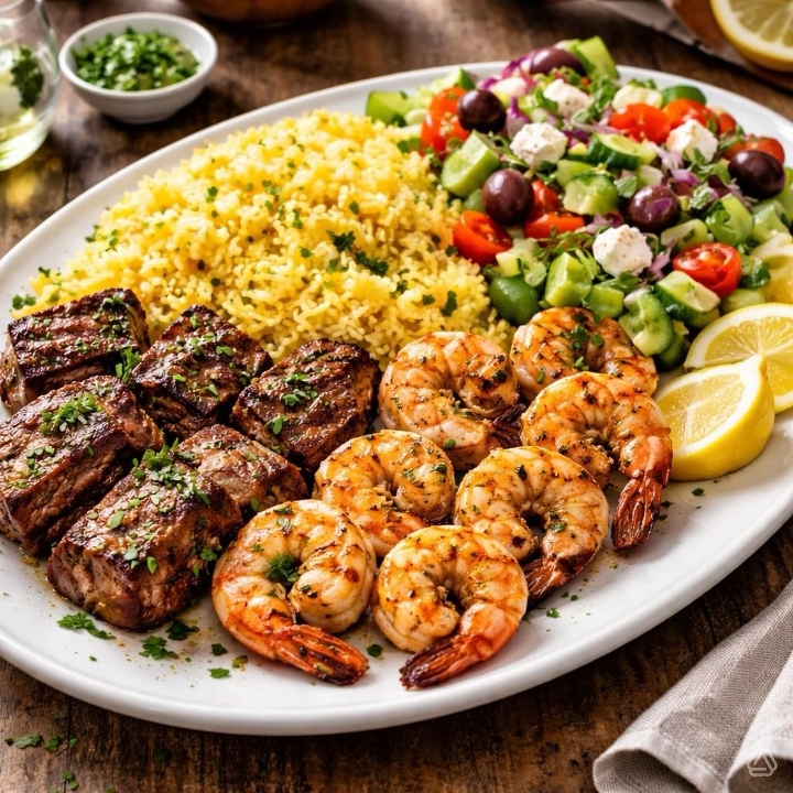 Surf & Turf ( steak & shrimp).
