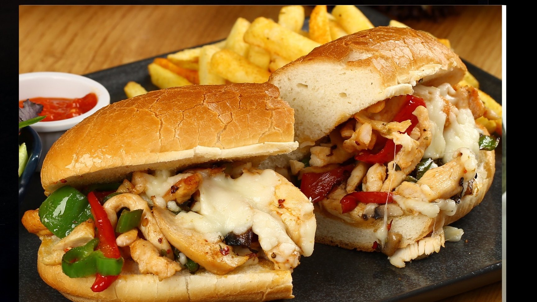 Chicken & Cheese Sub +Fries.