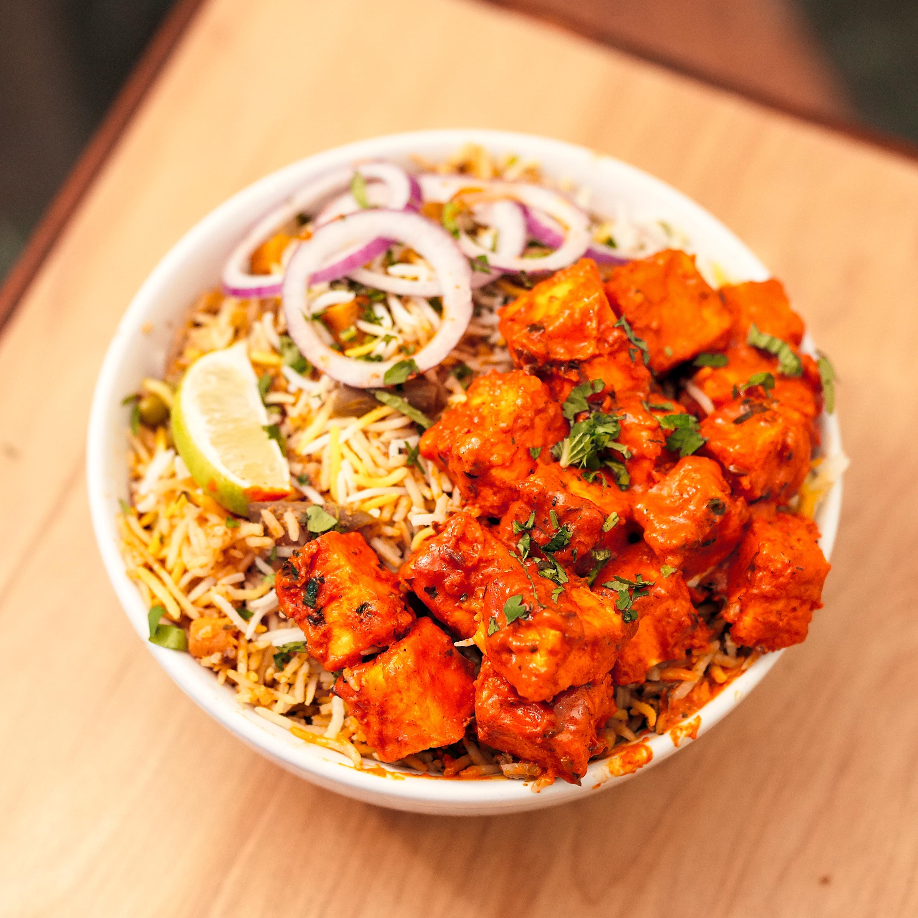 Hyderabadi Paneer 65 Biryani.