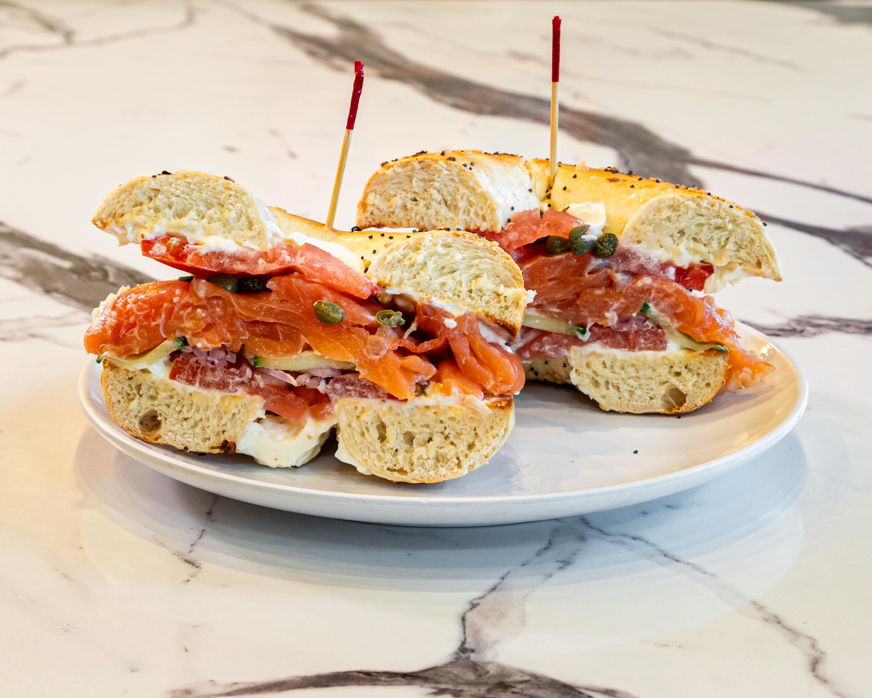 Smoked Salmon Sandwich.