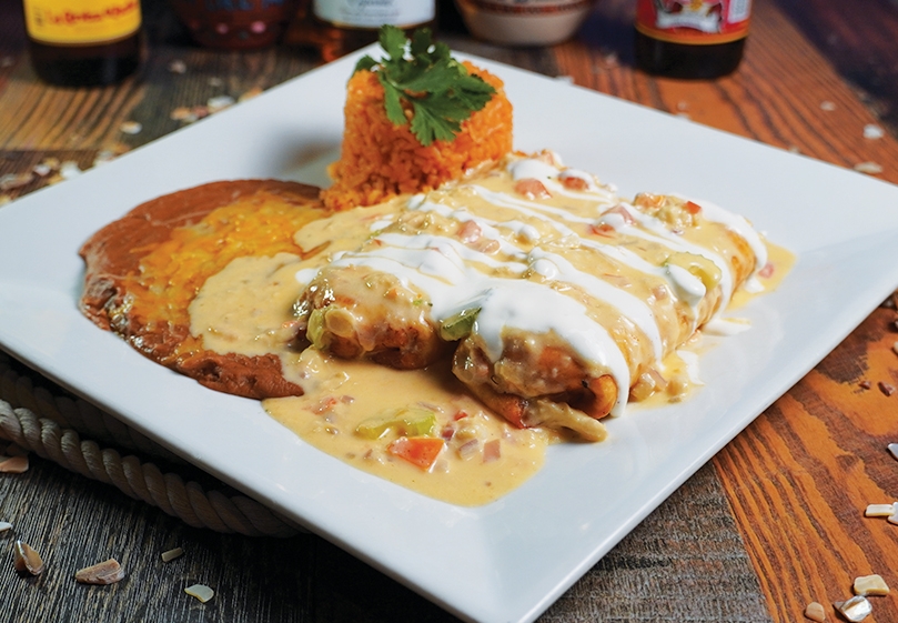 Seafood Chimichanga Dinner.