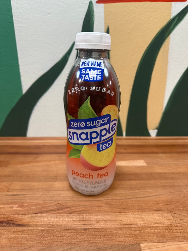 Snapple Zero Sugar Peach Tea.