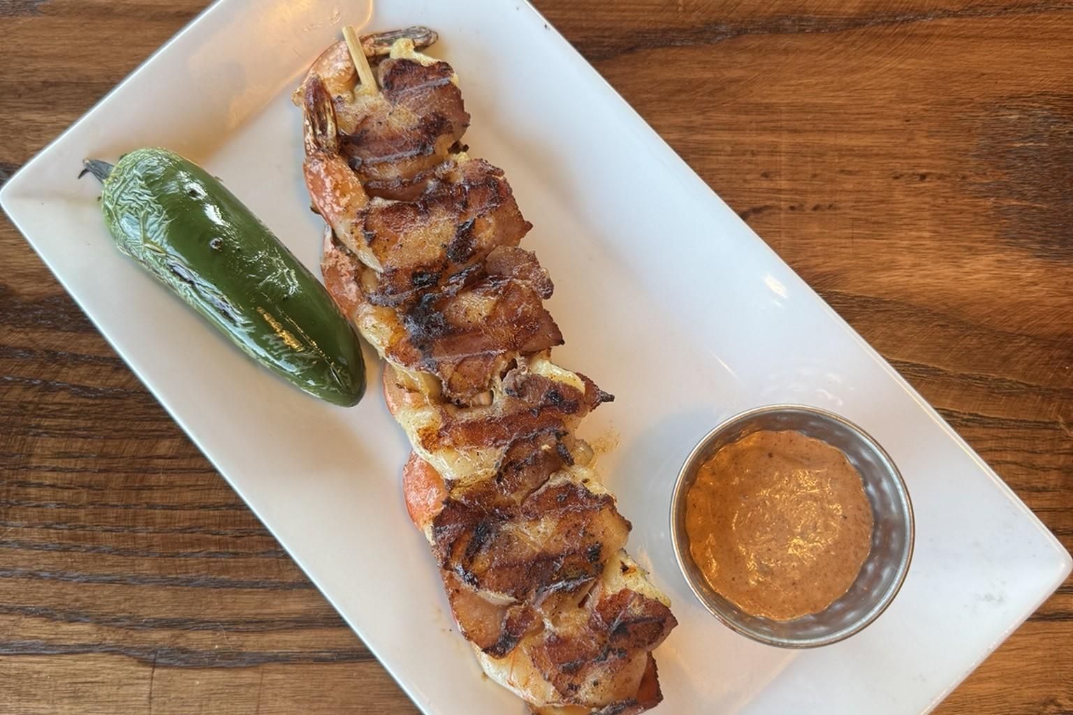 Bacon Wrapped Shrimp.