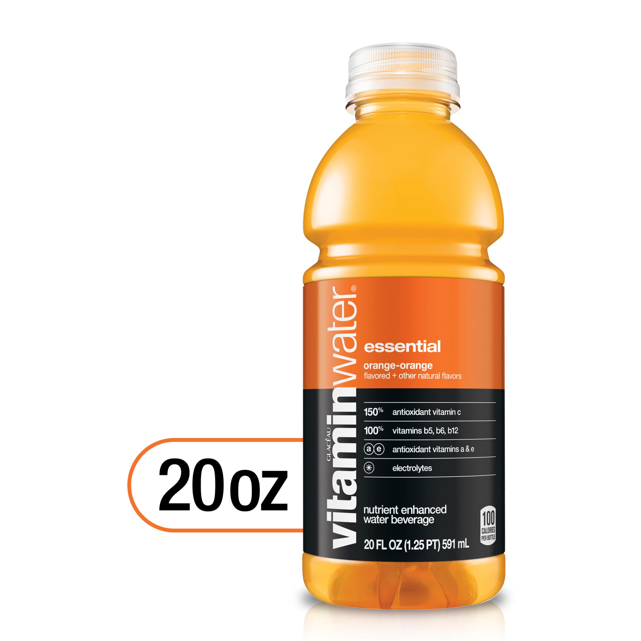 Vitamin Water Water Beverage, Nutrient Enhanced, Essential, Orange-Orange - 20 Fl Oz.
