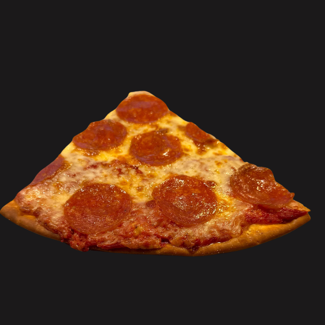 Thin Crust Pepperoni Pizza Slice.