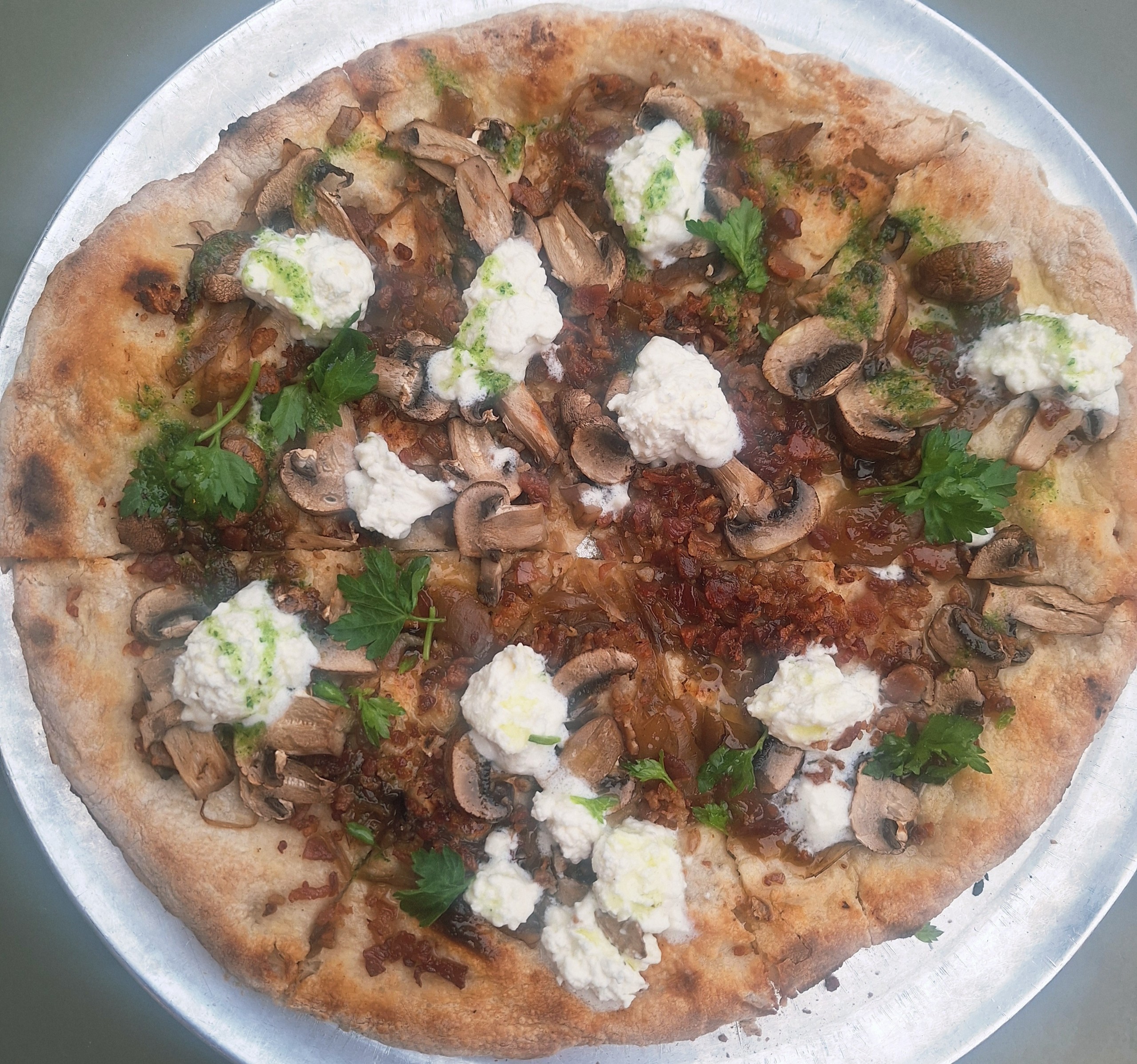 12" - Flambe' Pizza.