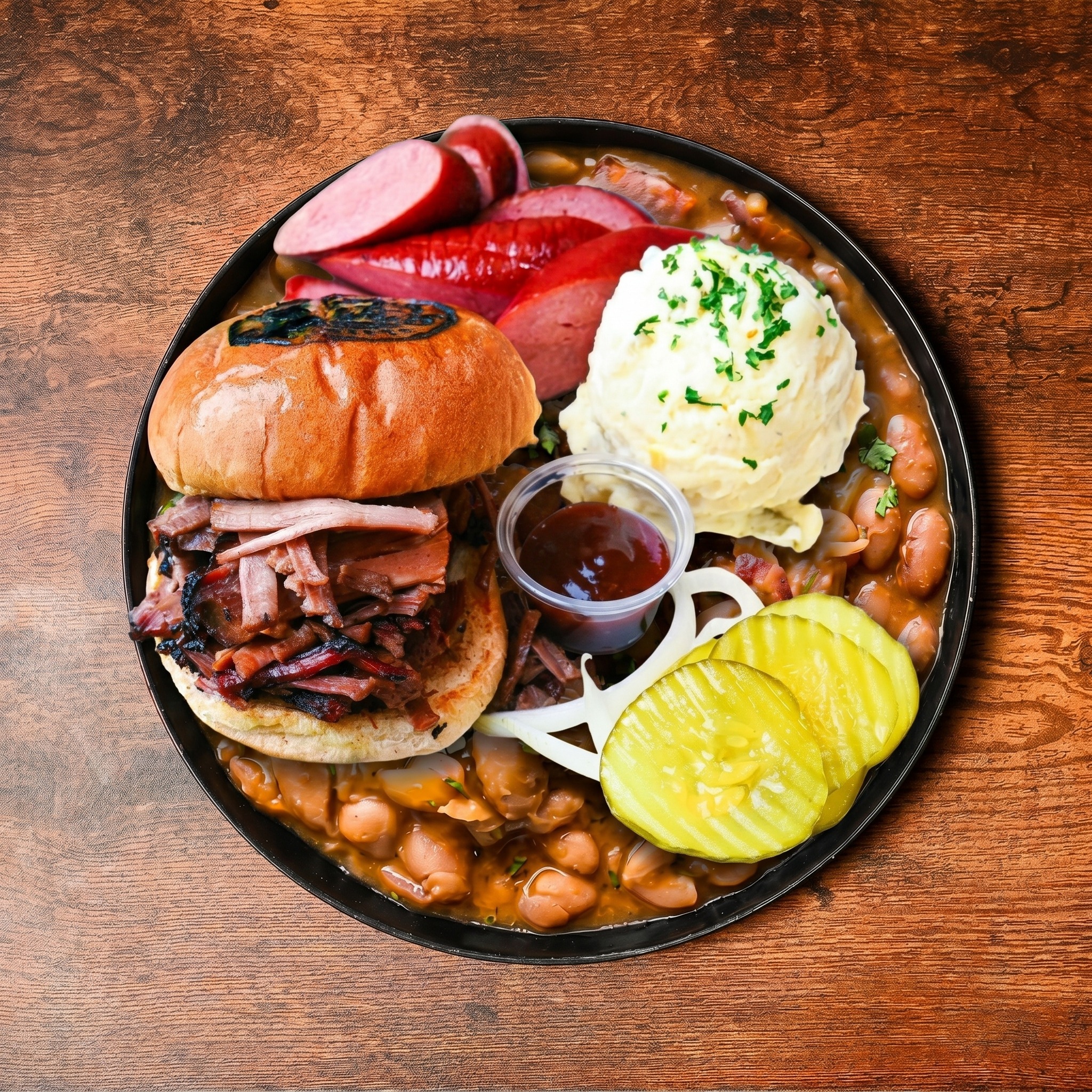Chopped Brisket Sandwich.