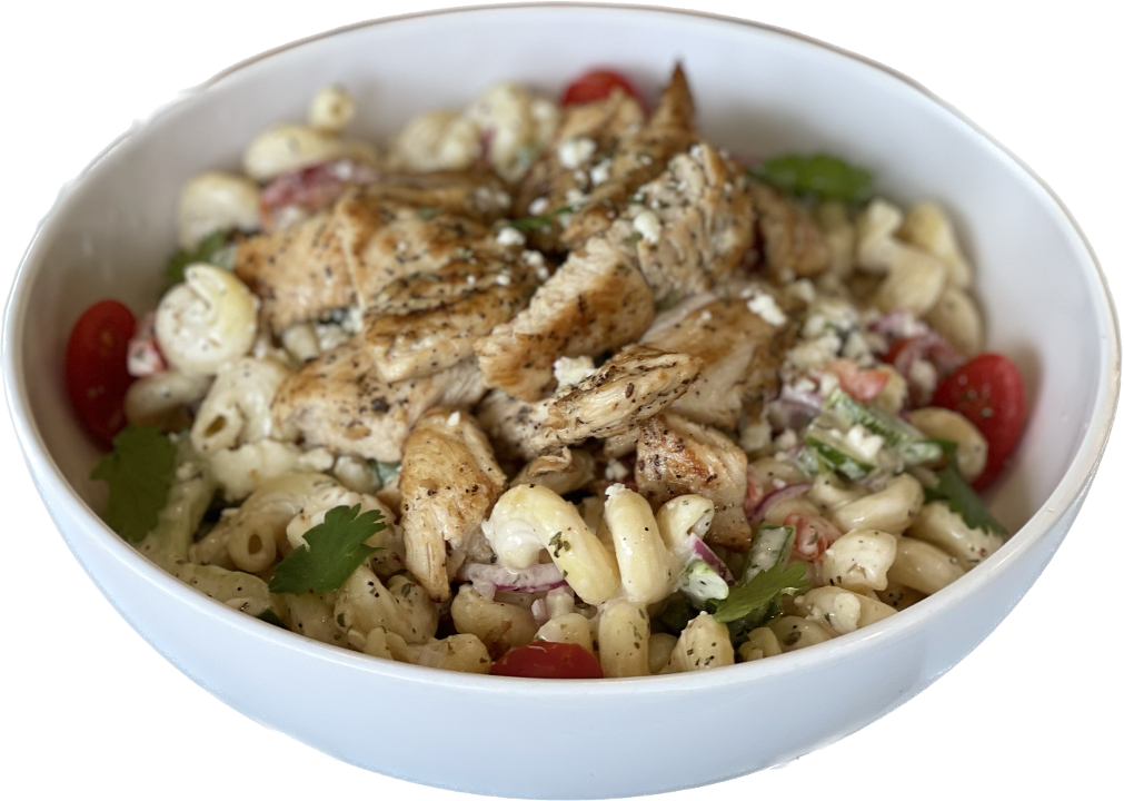 Jade's Pasta Salad with Grilled Chicken.