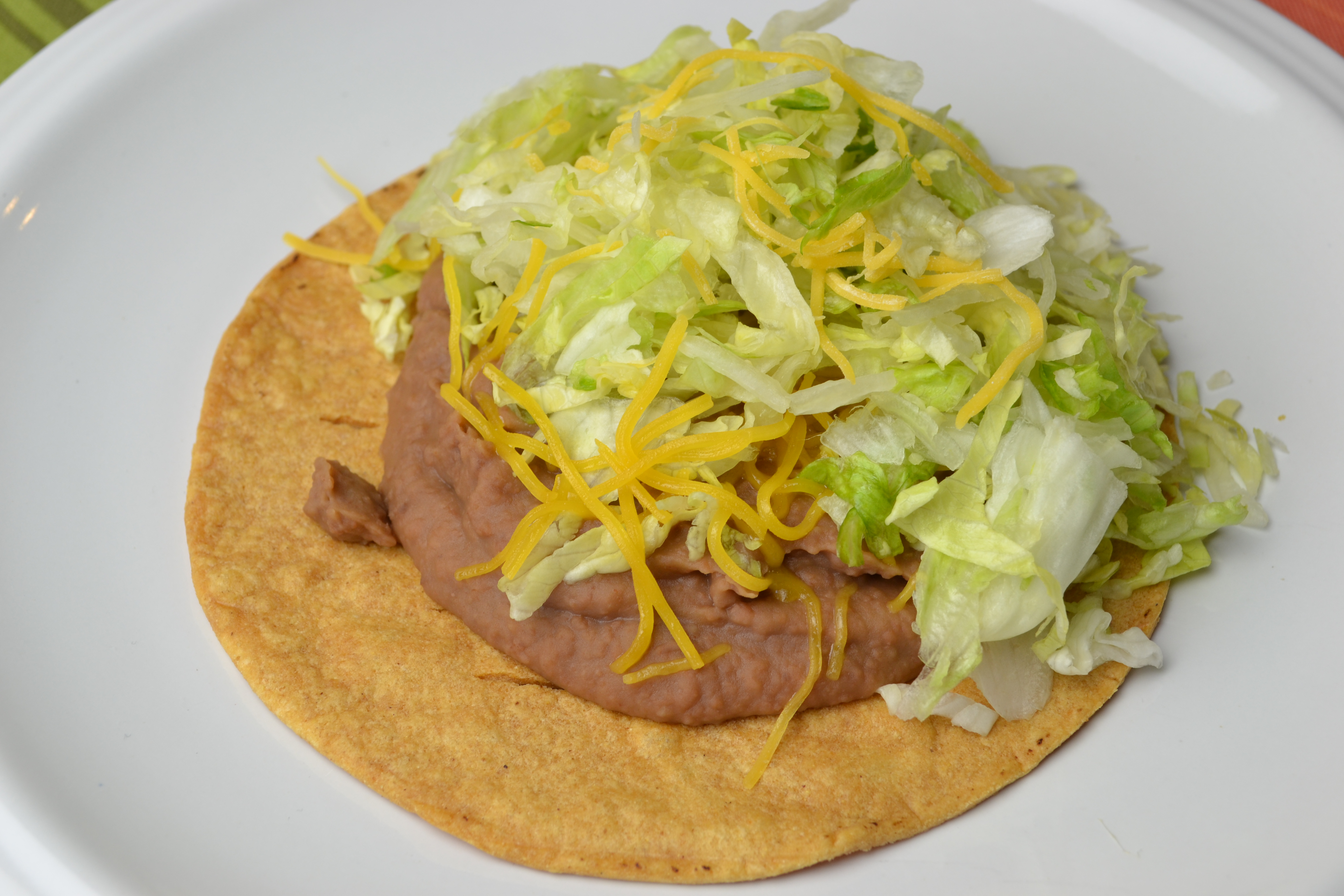 #4 Bean and Cheese Tostada.
