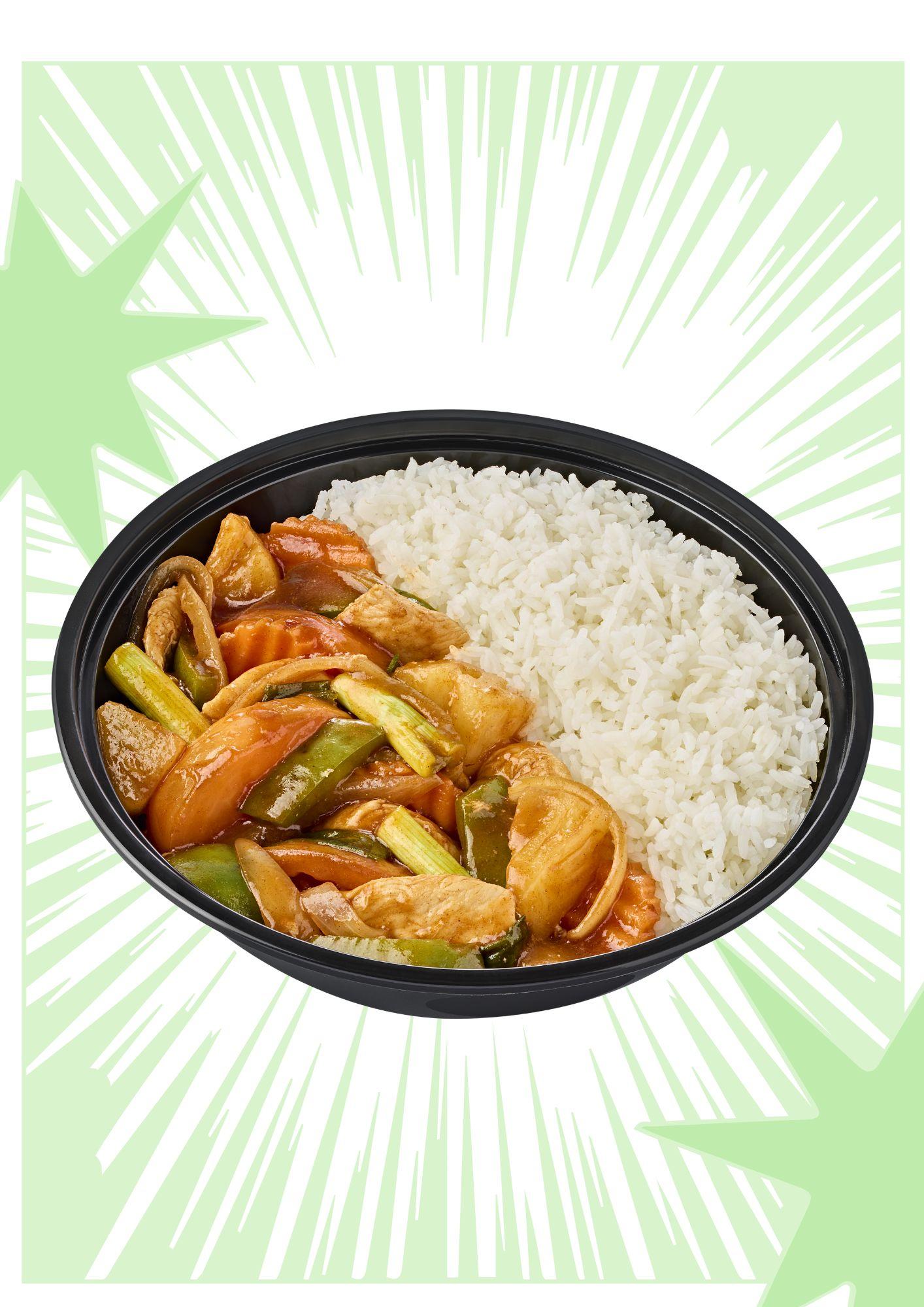Sweet and Sour Rice Bowl.