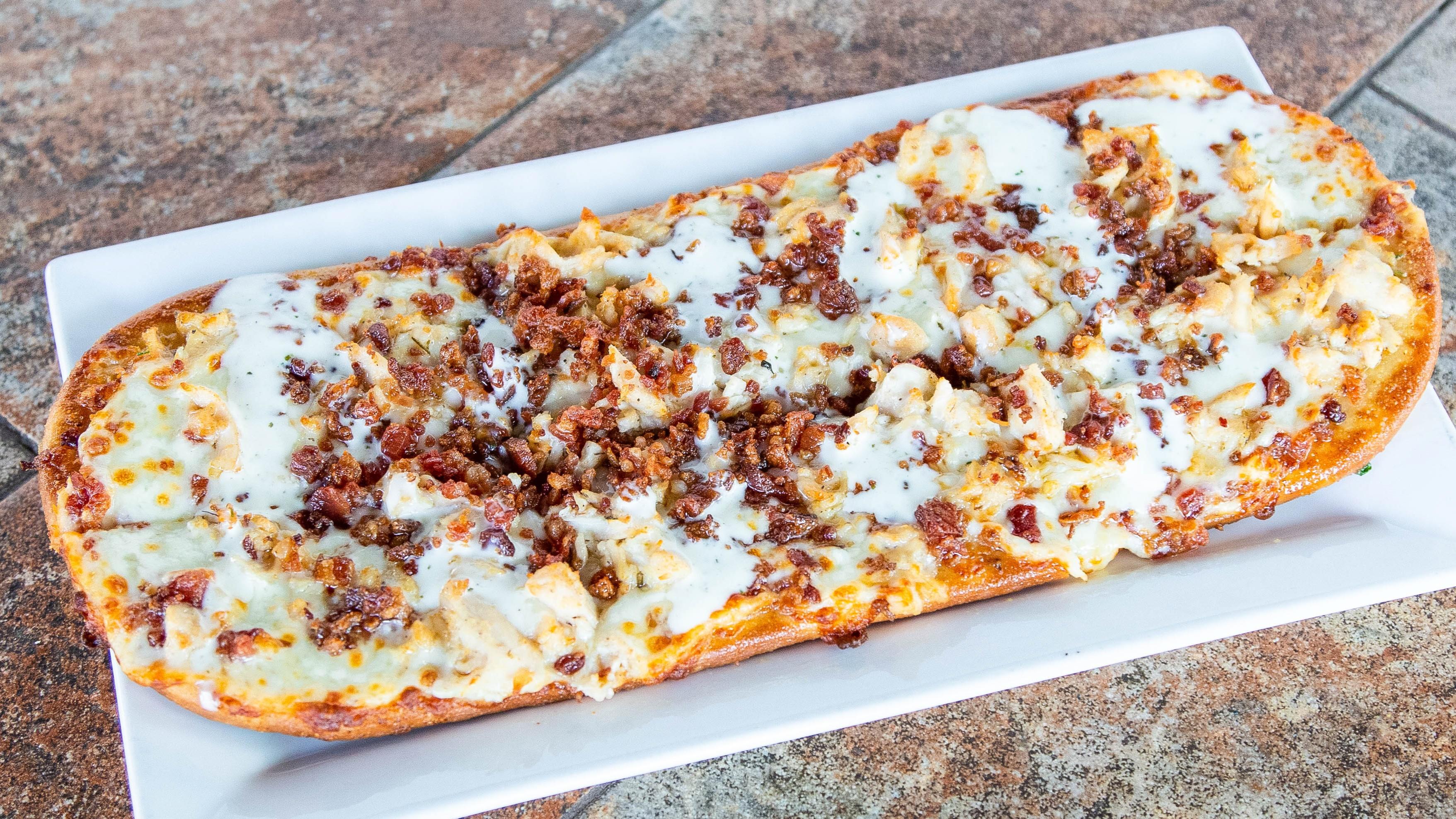 CHICKEN BACON FLATBREAD.