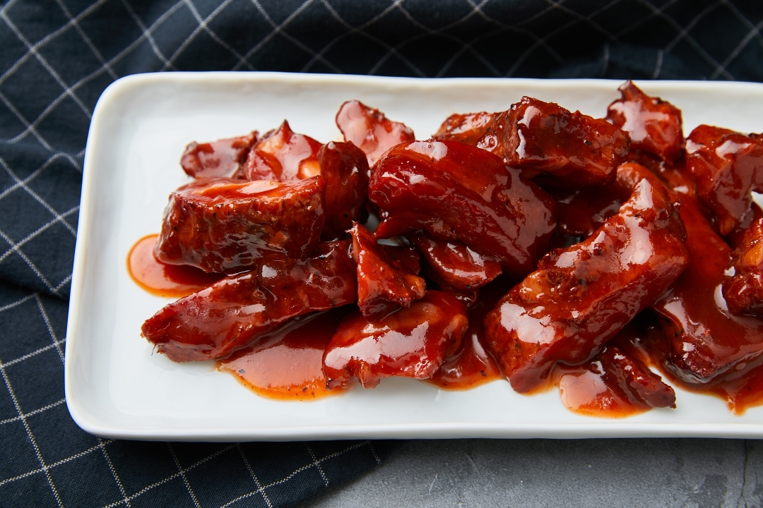 BBQ Rib Tips Sandwich.