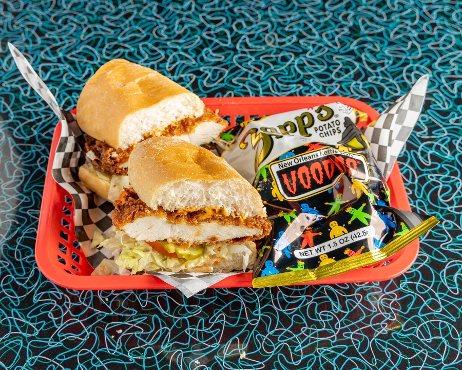 Fried chicken po boy.