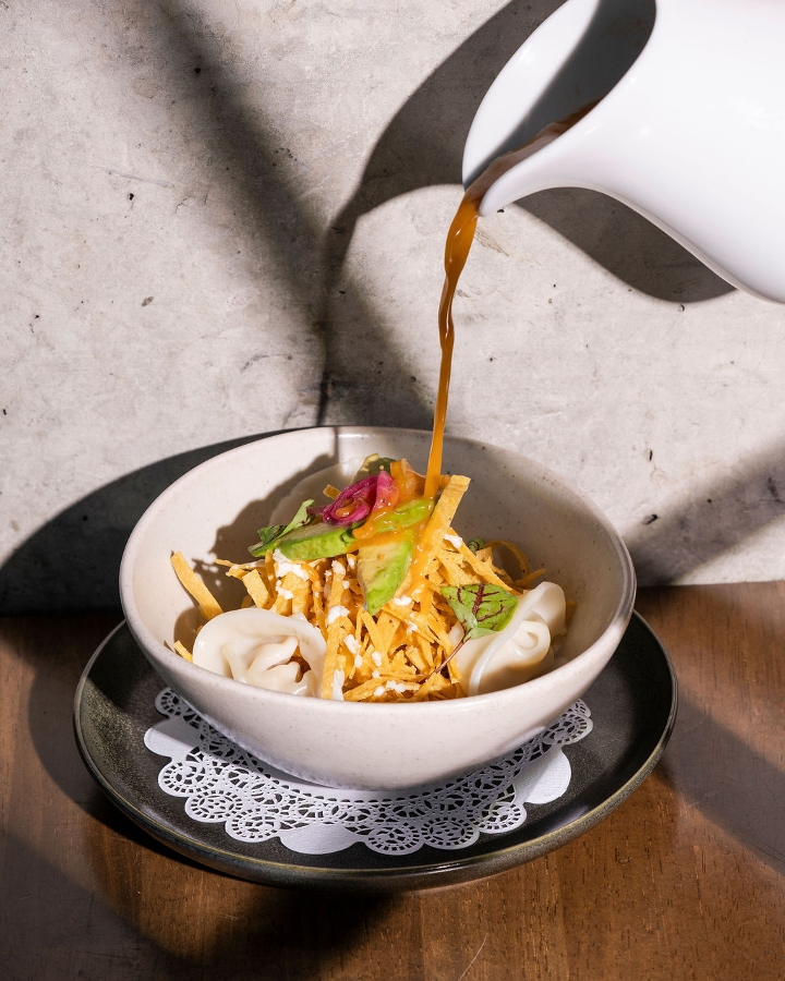 Duck Wonton Tortilla Soup.