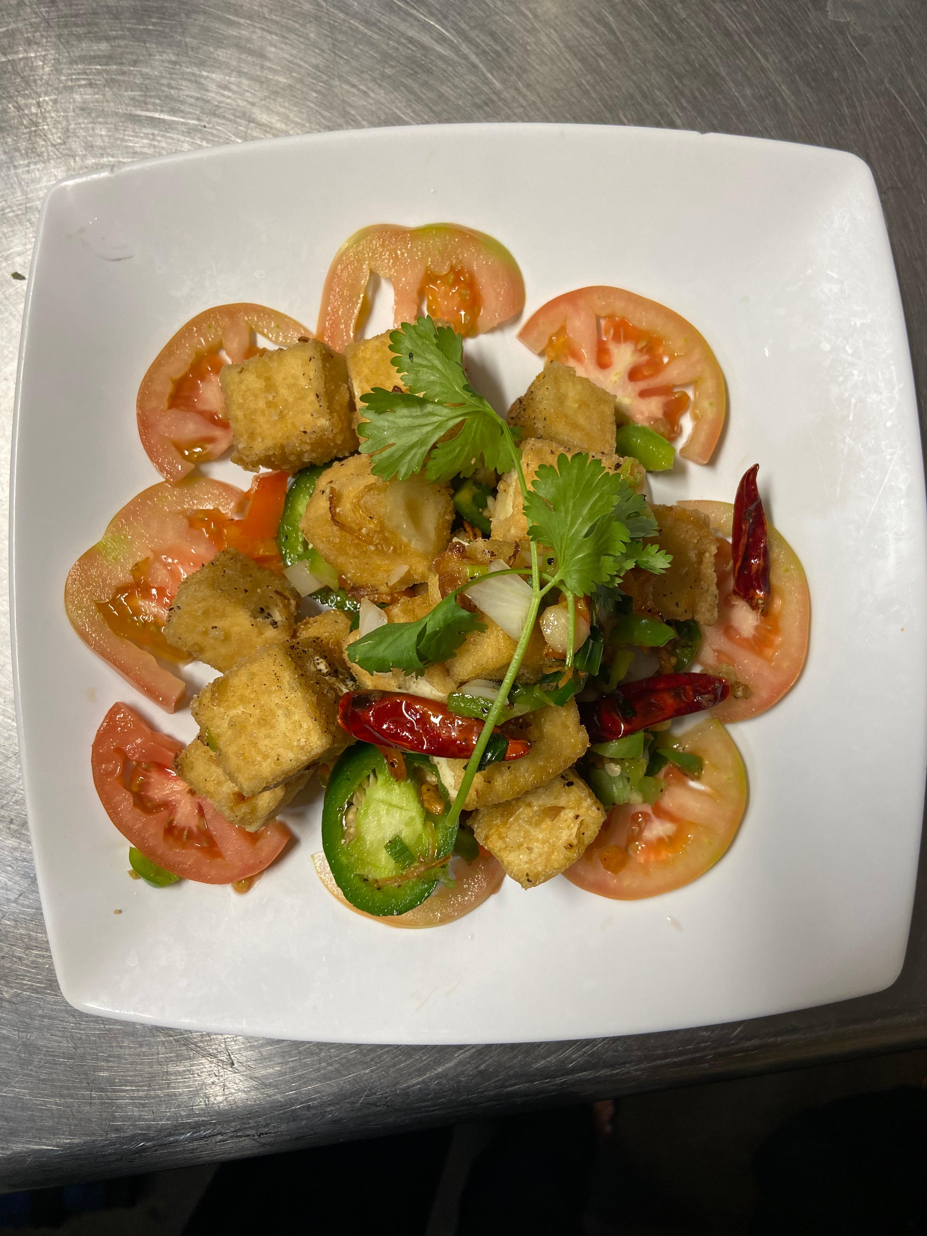 A9 - Salt, Pepper Tofu - Đậu Hủ Rang Muối.