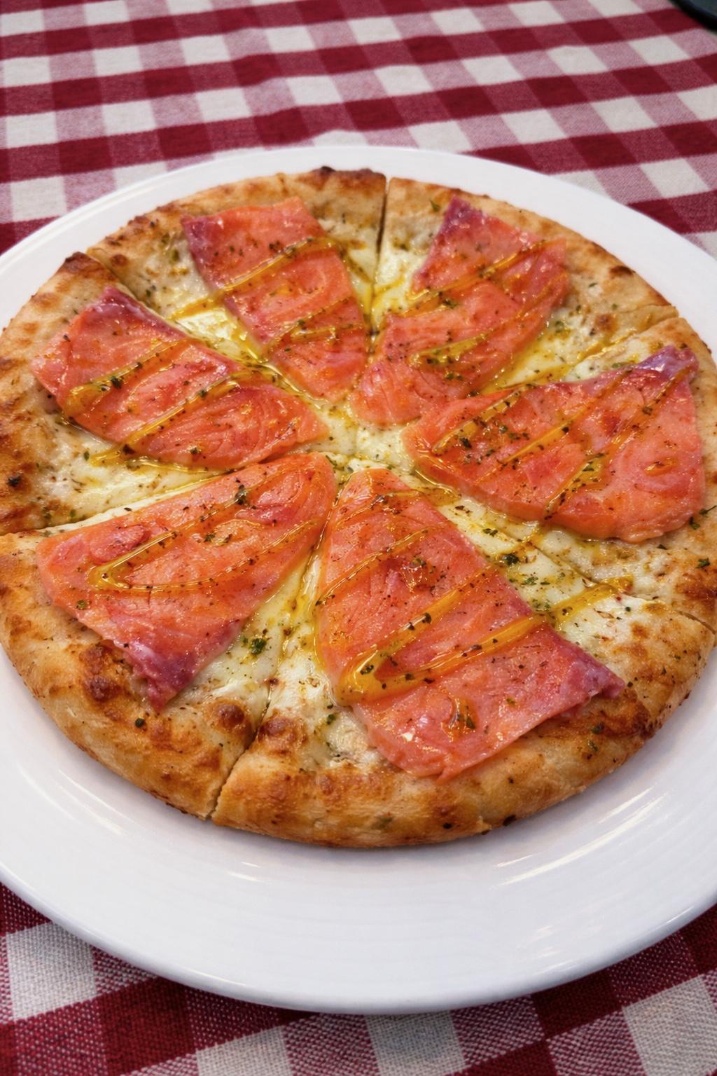 Smoked Salmon Pizza.