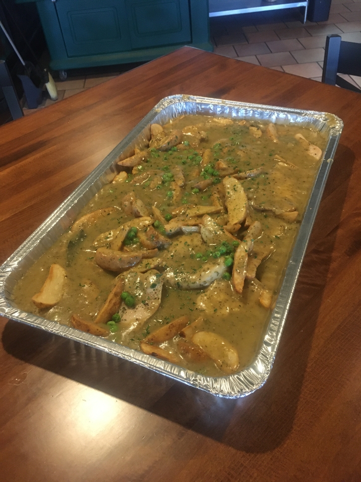 Chicken Vesuvio Catering Serving.