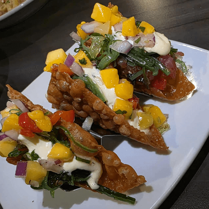 Mini Tuna Wonton Tacos.