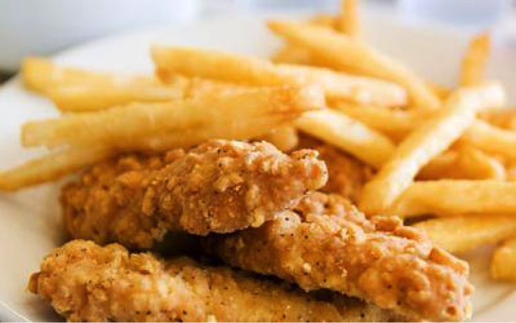 Kids Chicken Strips and Fries.