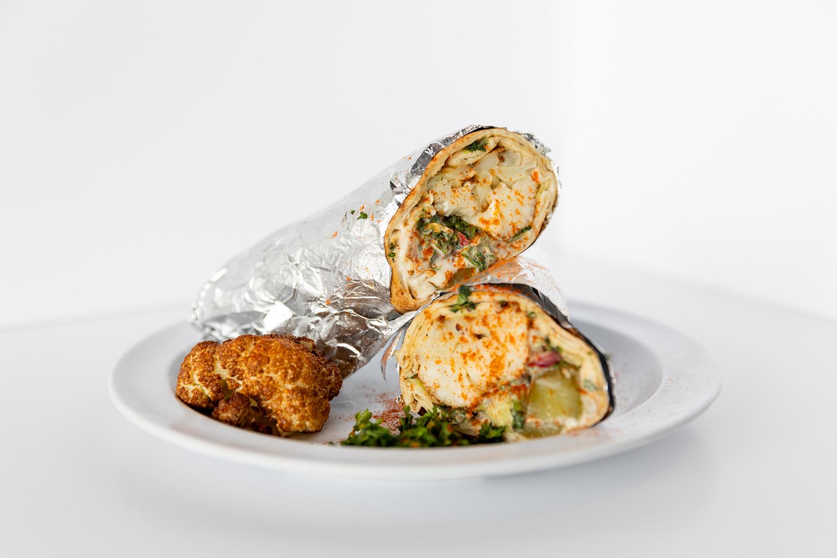 Fried Cauliflower Wrap.