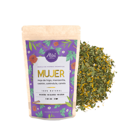 Alibu Herbal Tea  Mujer (Woman)  Caffeine Free  Vegan  100% Natural  Kosher  25 Cups  1.23 Oz.