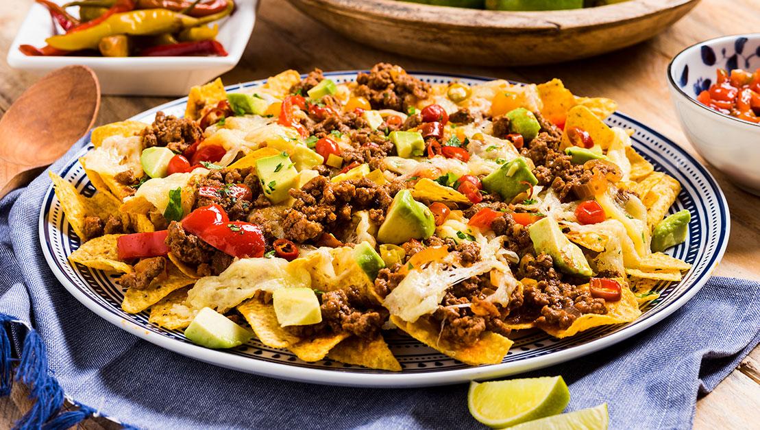 Lamb Chilli Nachos w Cheese.
