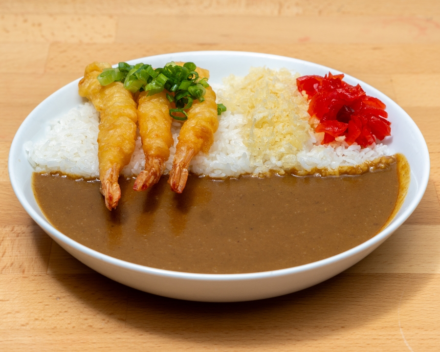SHRIMP TEMPURA CURRY.