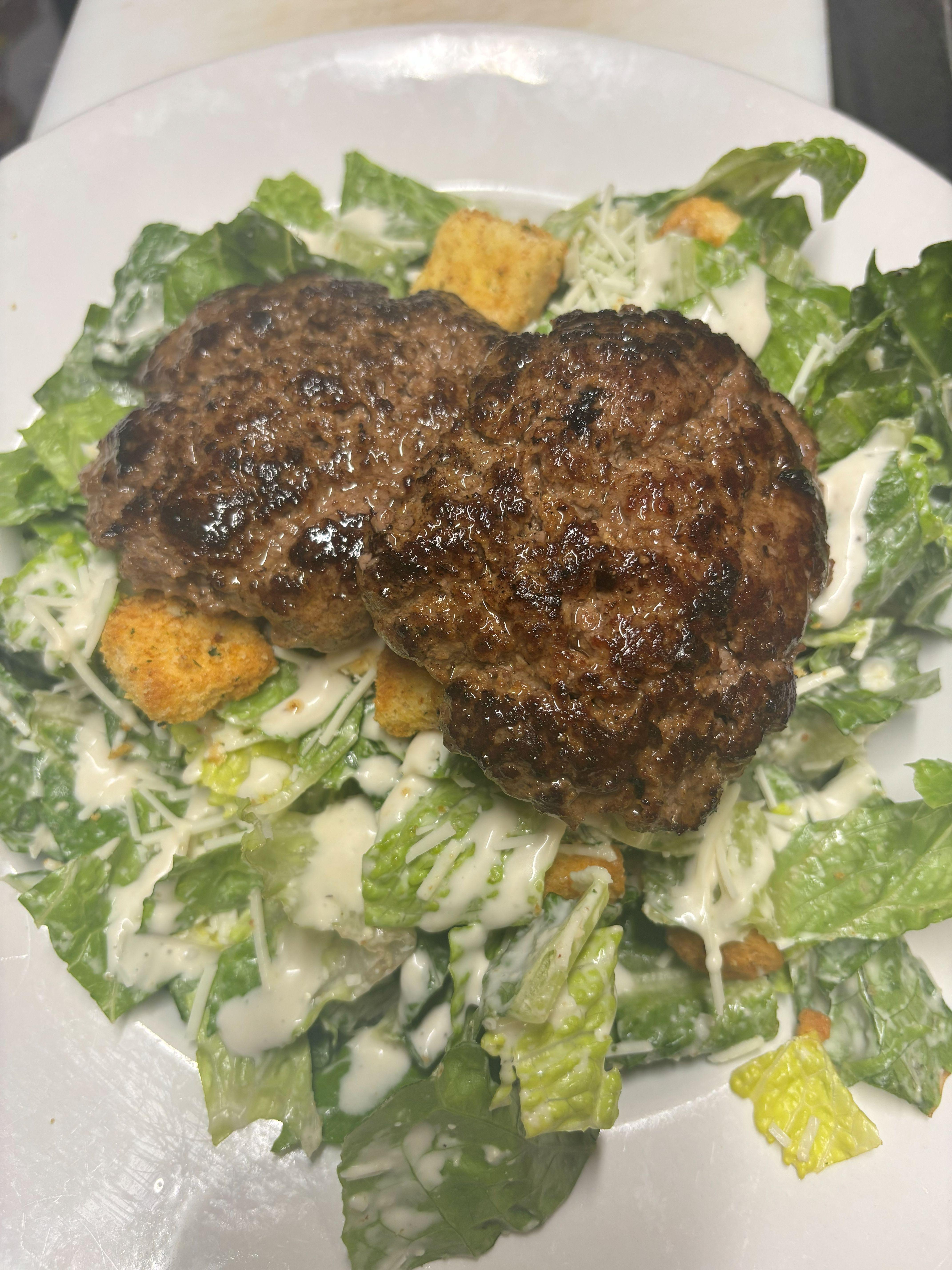 Smash Burger Caesar Salad.