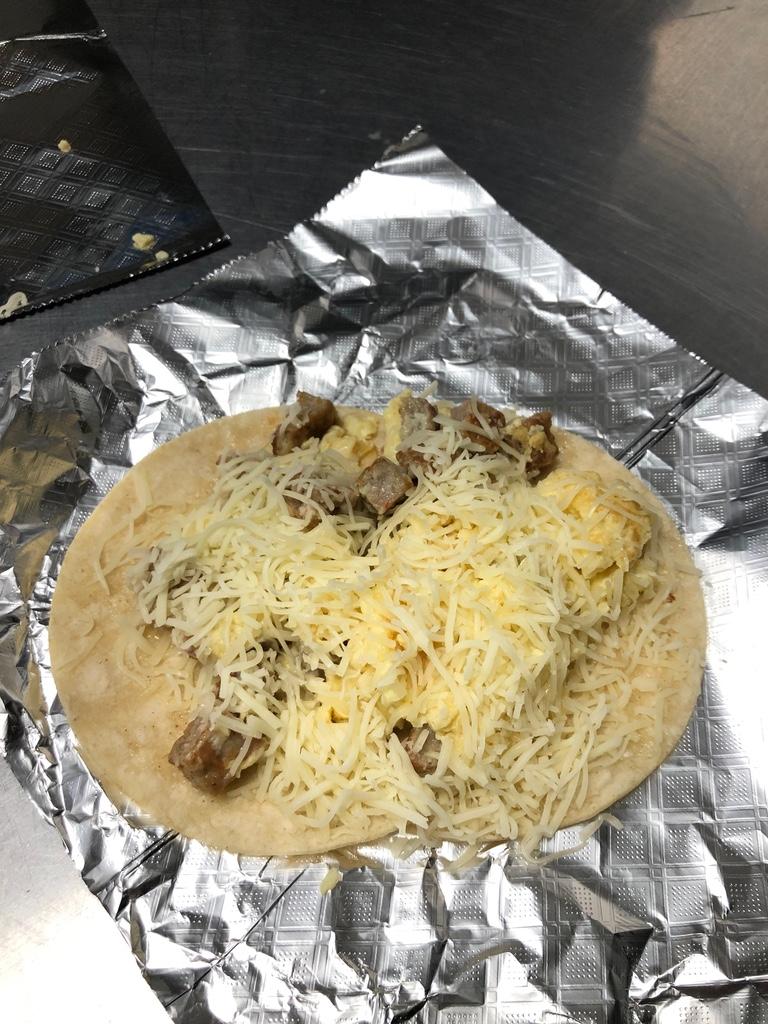 Sausage, Egg, Potato & Cheese.