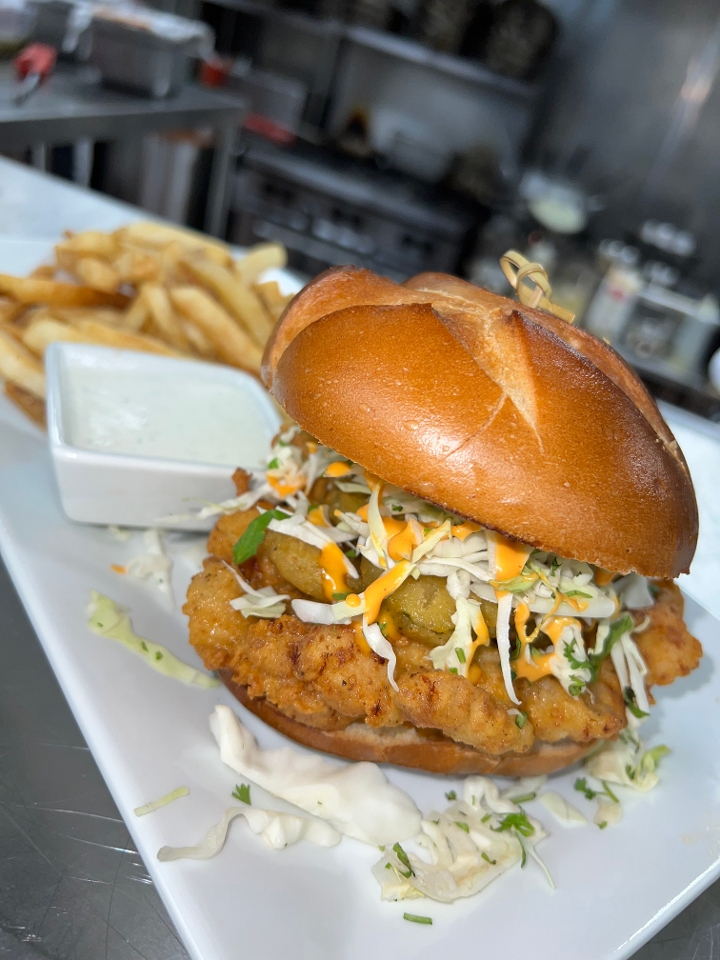 Kickin' Fried Chicken Sandwich.