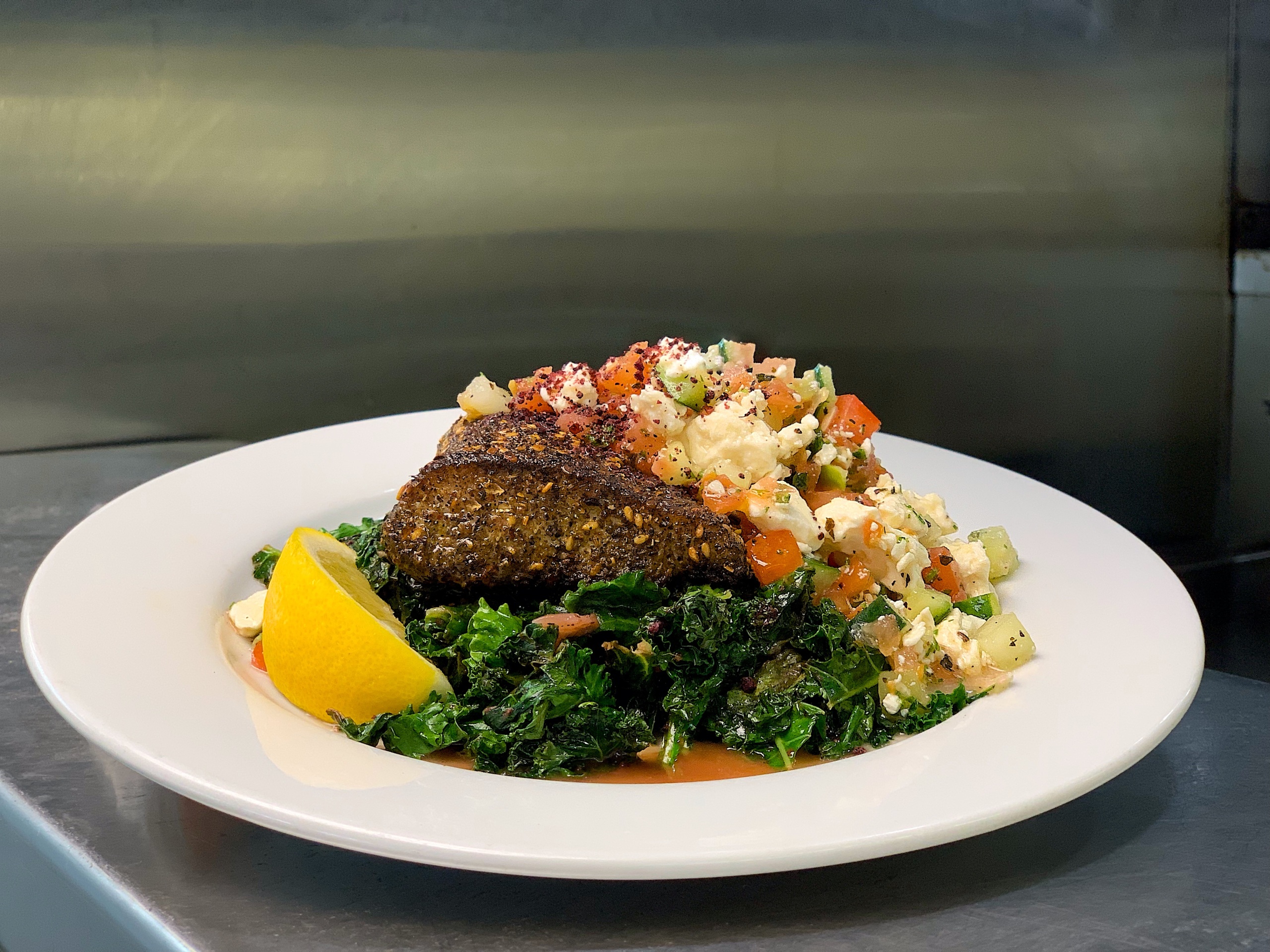 Lunch - Herb-Crusted Catch of the Day.