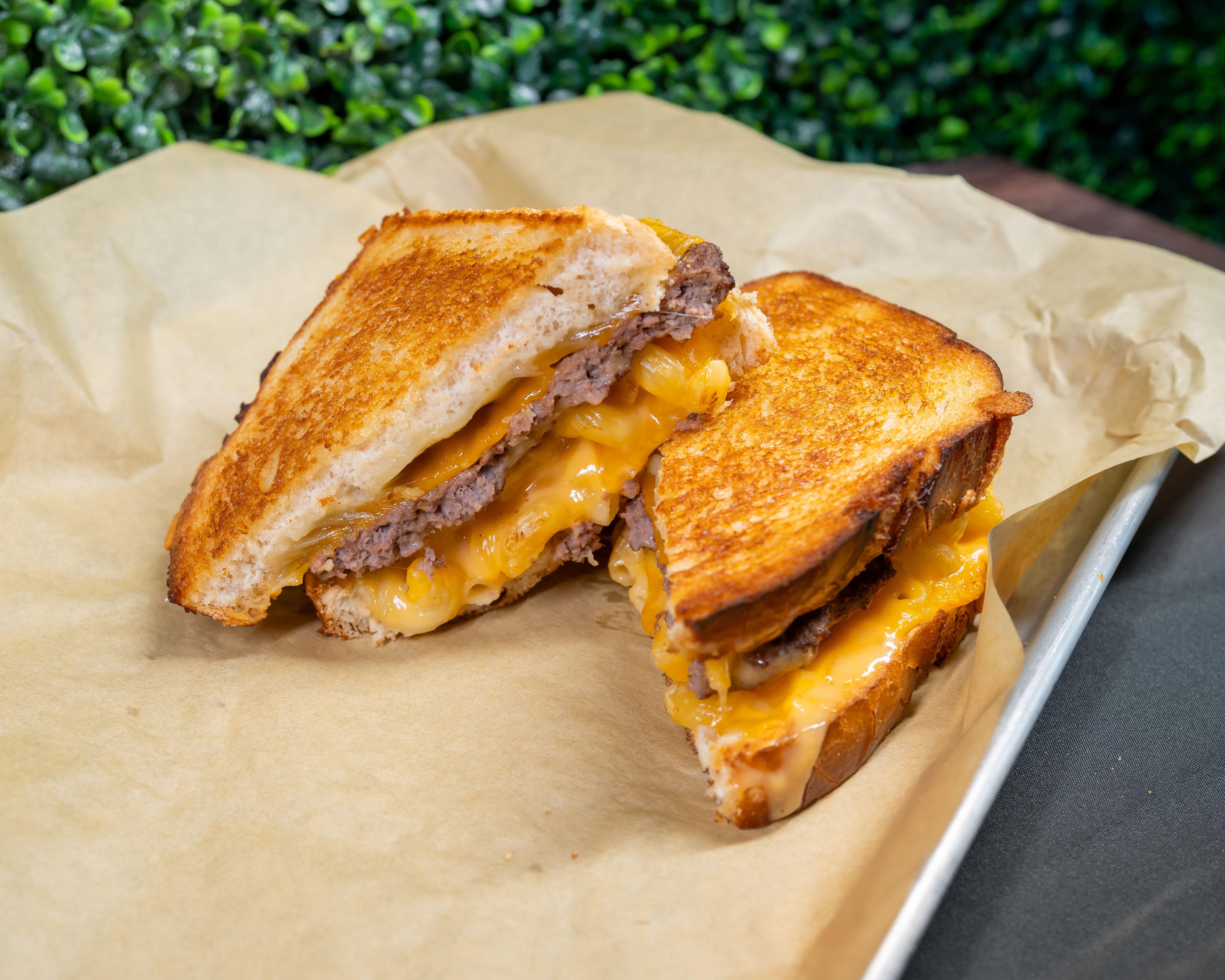 Stacked Patty Melt Sandwich.