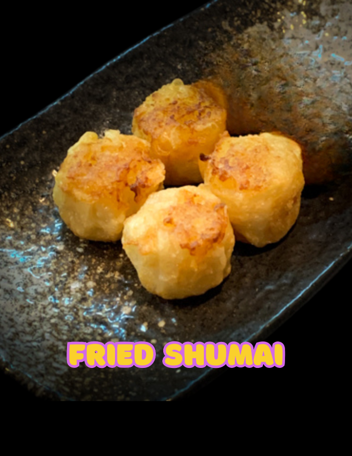 Fried Shumai (L).