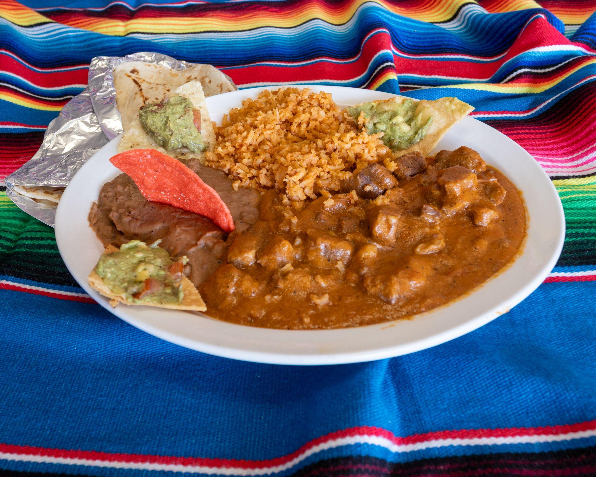 Carne Guisada Plate.