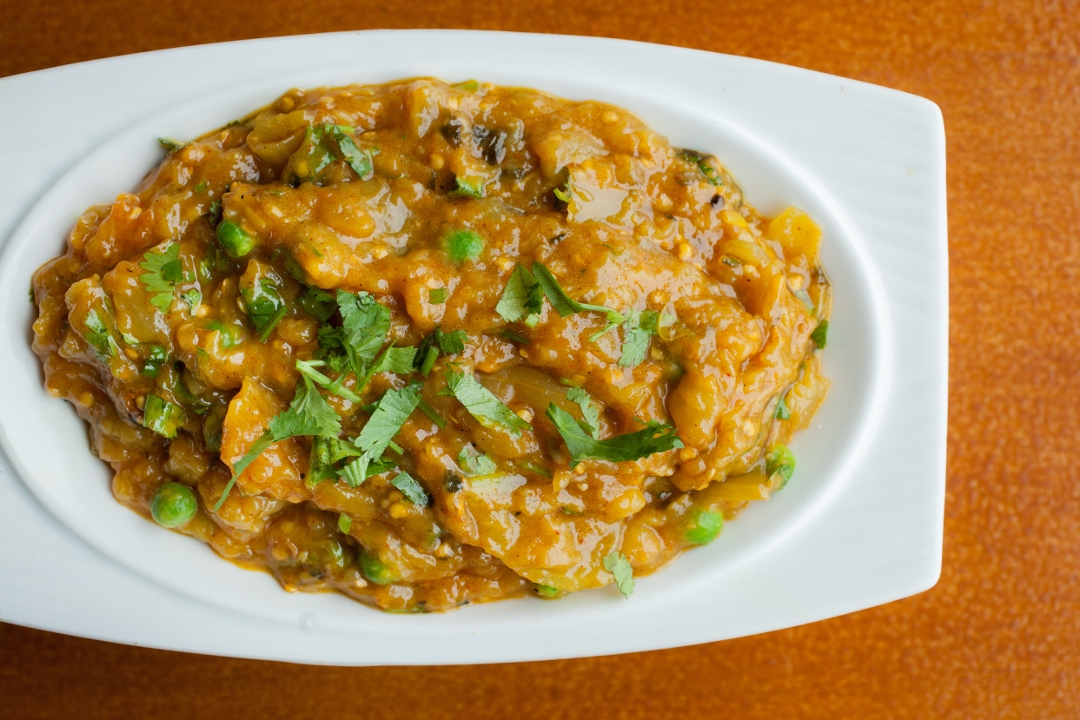 Baigan Bhartha (Eggplant).