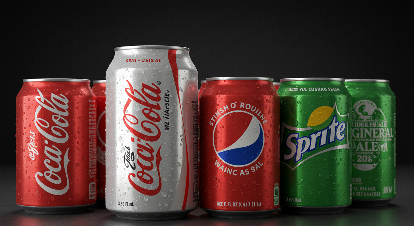 Coke/diet/sprite/pepsi/ginger ale.