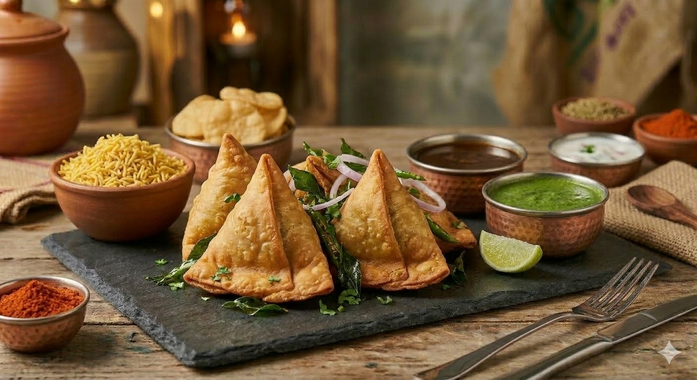 Samosa Combo (2 VEG,1 CHICKEN).