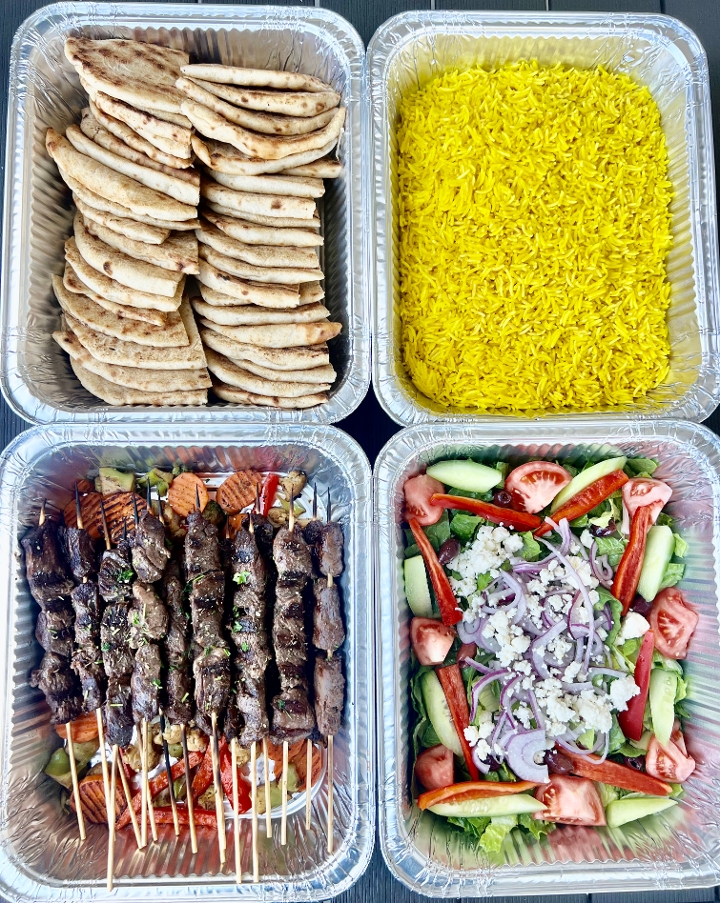 Family Grilled Steak Souvlaki (Kabob)  Party Tray.