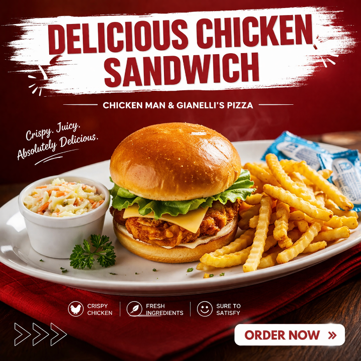Breaded Chicken Sandwich Snack.