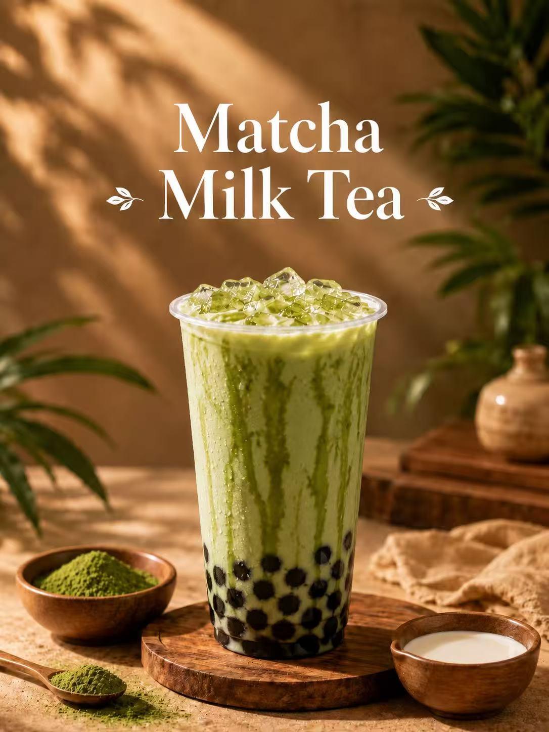 Matcha Boba Milk Tea.