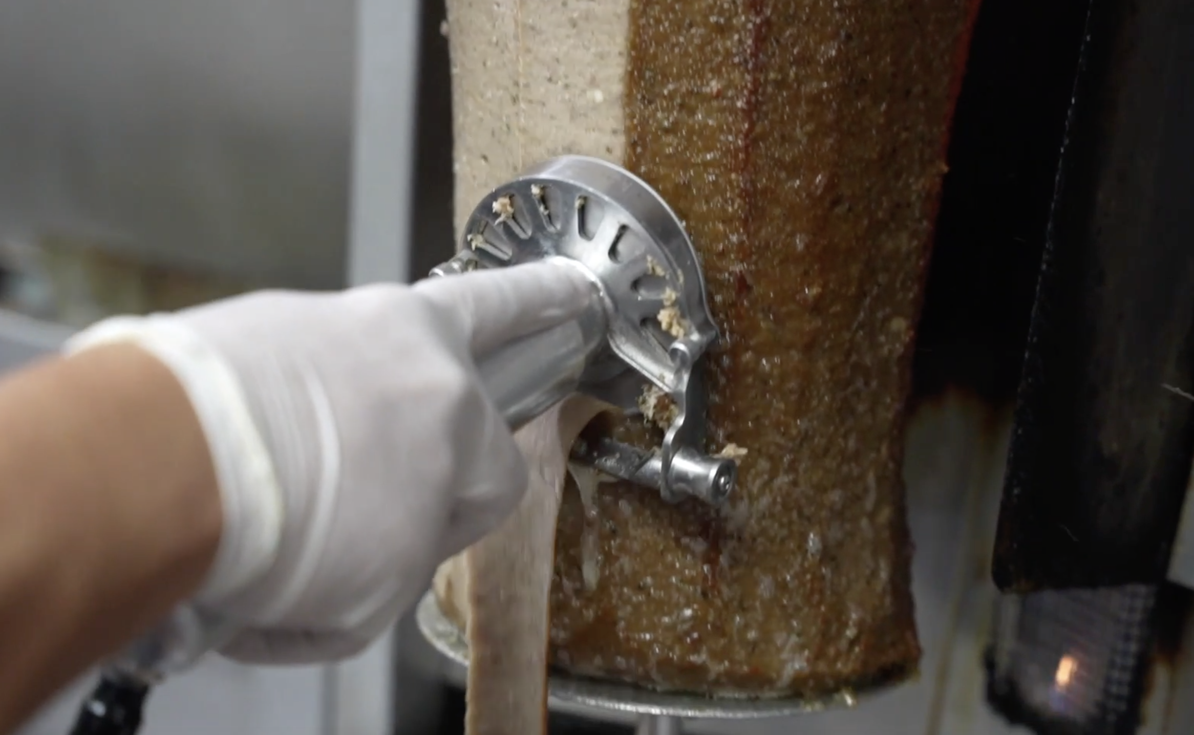 SLICES OF GYRO MEAT.