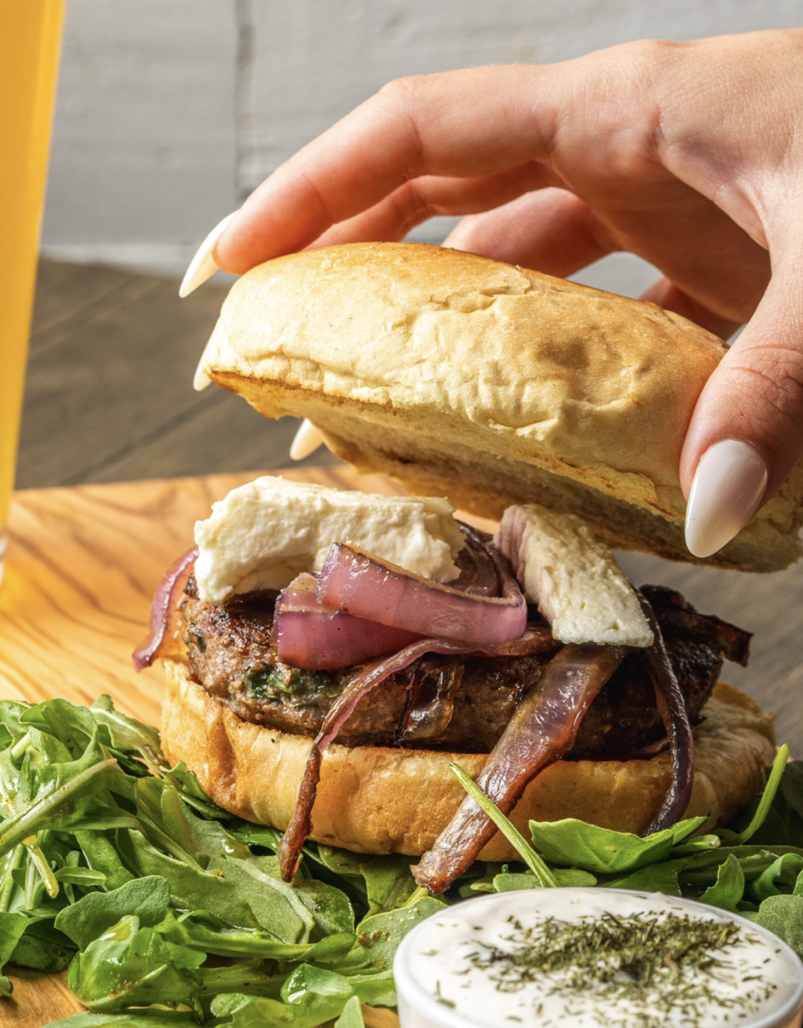Mighty Lamb Burger.