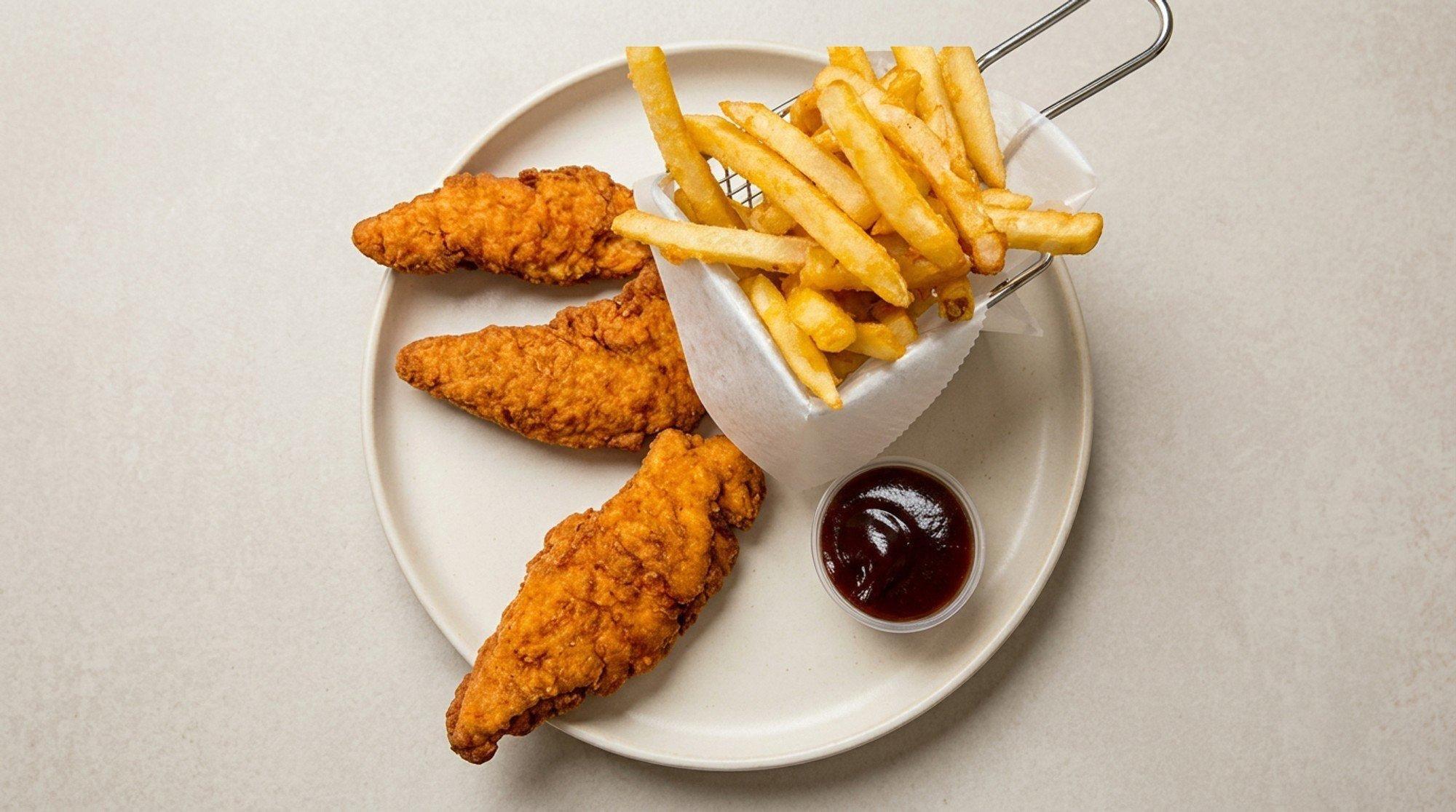Chicken Fingers with Fries KIds.