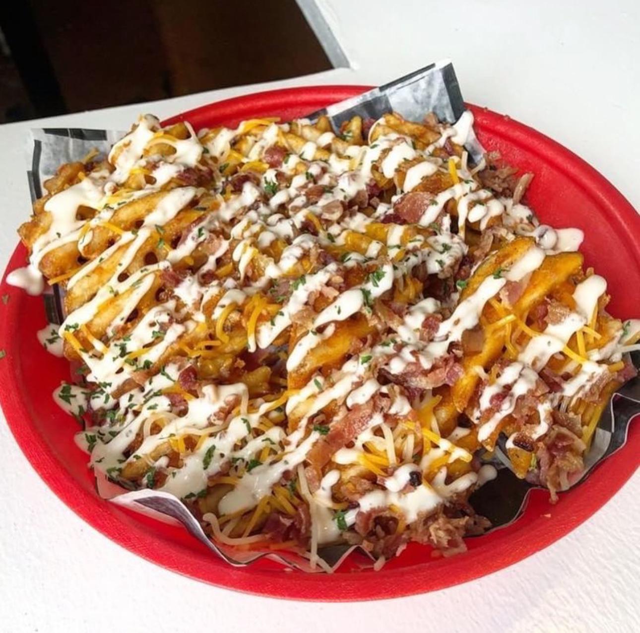 Loaded Seasoned Waffle Fries.