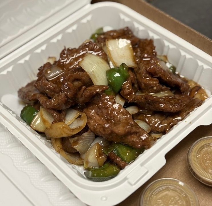 Beef tenderloin with Black Pepper Sauce.