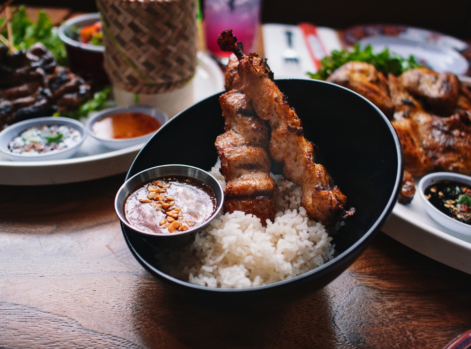 Kid's Chicken Skewers & Rice.